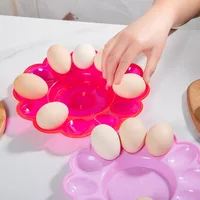 1Pc Simple 12 Grids Egg Holder New Random Color Plastic Refrigerator Egg Trays Home Creative Egg Plate Rack Storage Tray 2