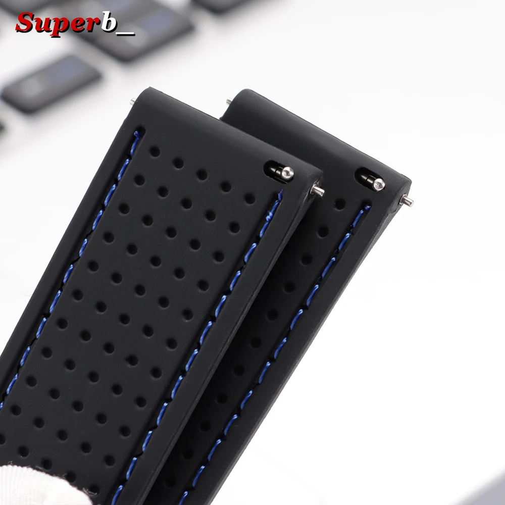 Enhanced Quick Release Waterproof Silicone Sports Strap - Soft, Breathable, and Durable Wristwatch Band