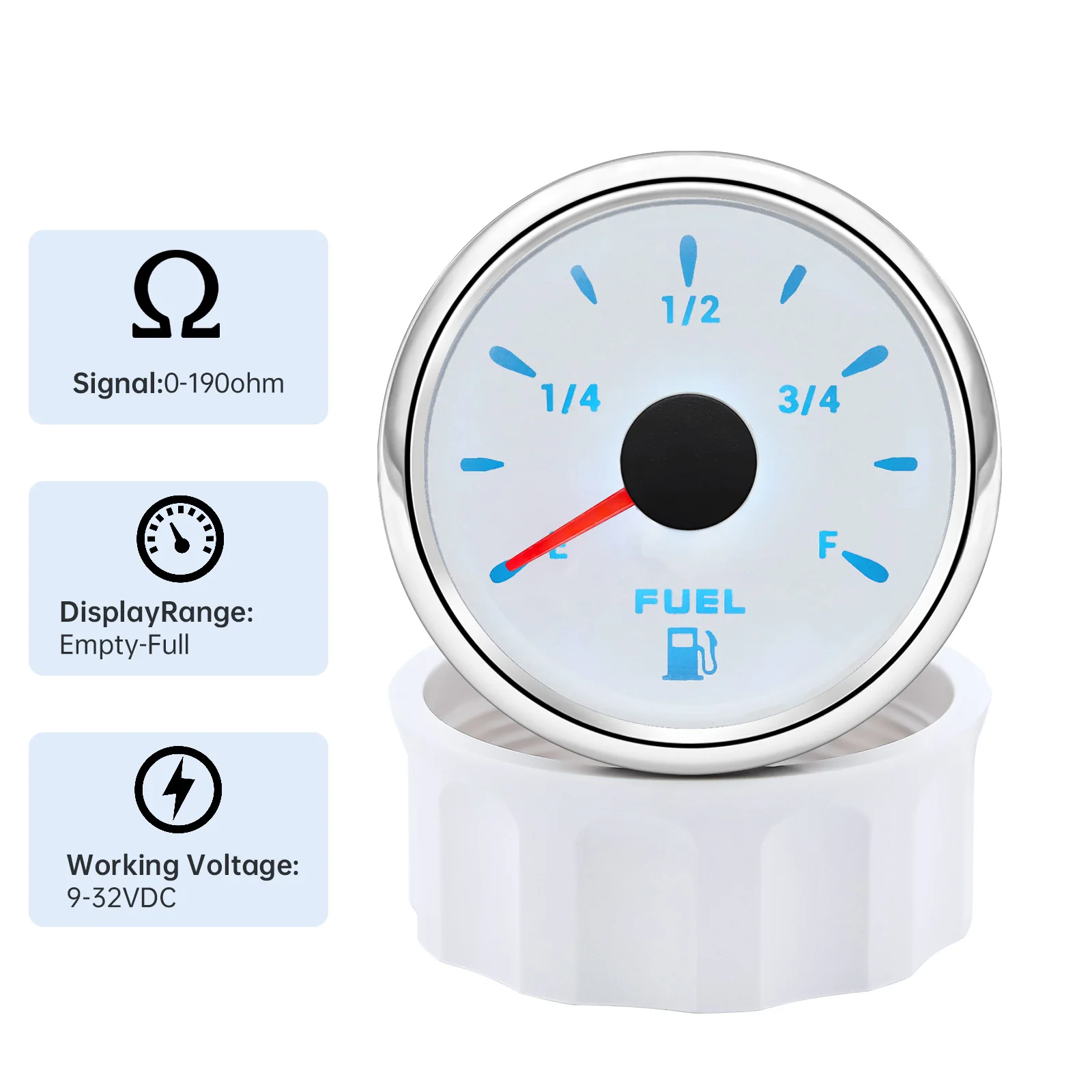 디지털 방수 연료 탱크 레벨 게이지, 범용 100 550 연료 레벨 센서, 7 색 LED 오일 탱크 표시기, 52mm 0 190 Ohm