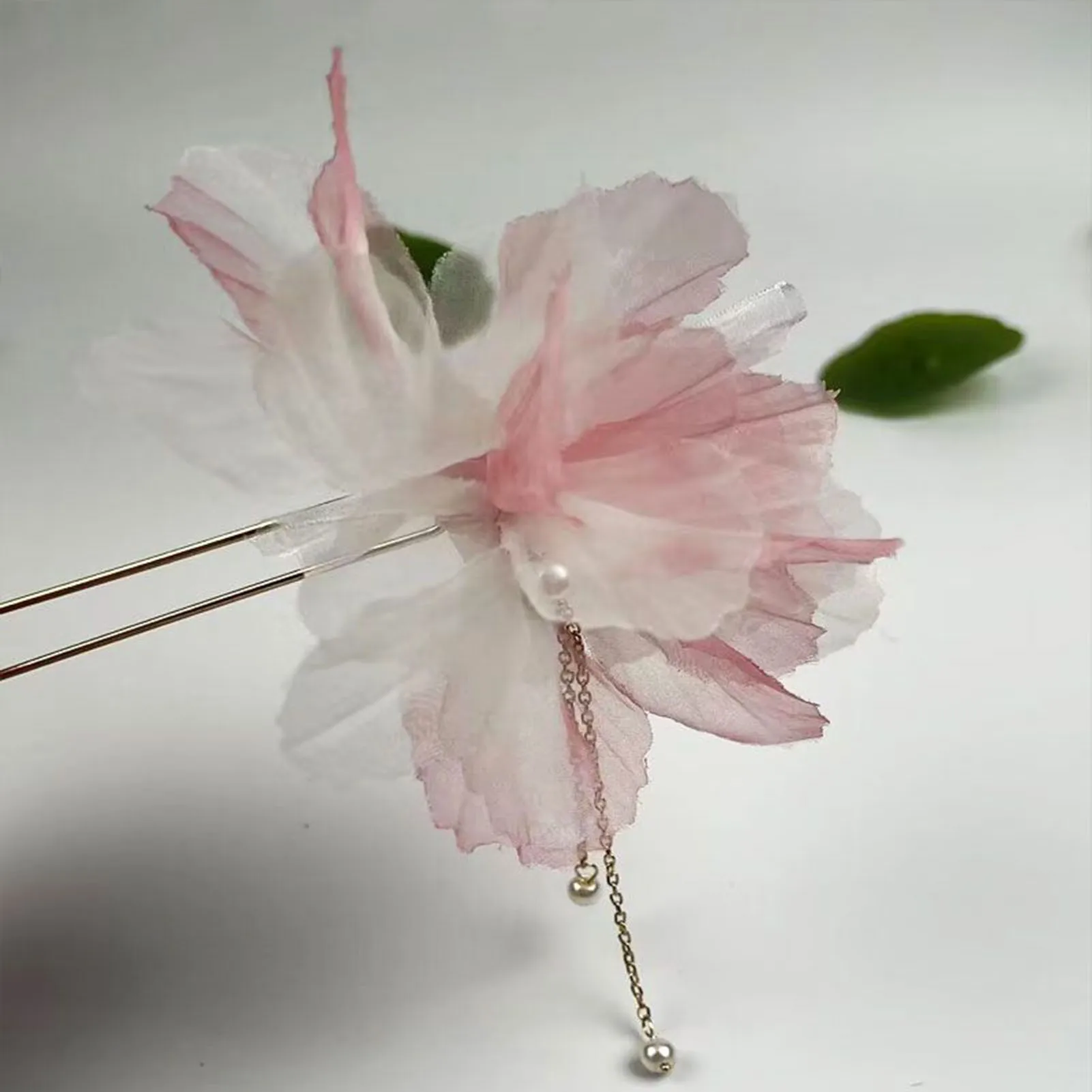 Fee Vintage Haarnadel handgemachte große Seide Blumen Quaste Haar Stick für Frauen Alltag Reise Party elegante Haar-Accessoires – Detail 8
