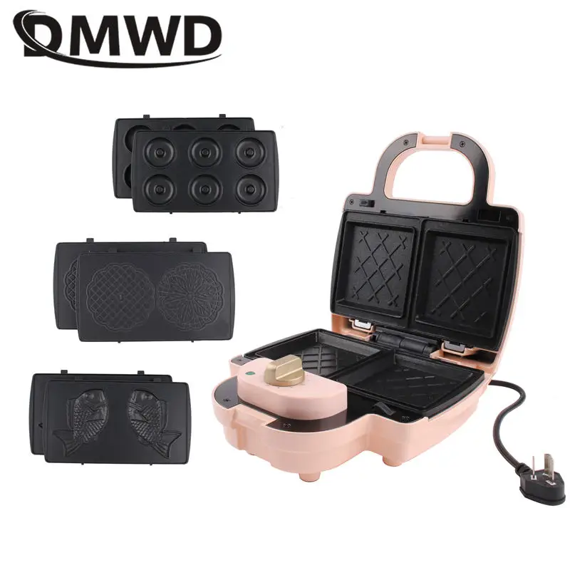 Sandwichera 3 en 1 Tostadora eléctrica Waffle Maker Desayuno Pancake Donut  Egg Waffle Fish Cake Horno eléctrico - AliExpress