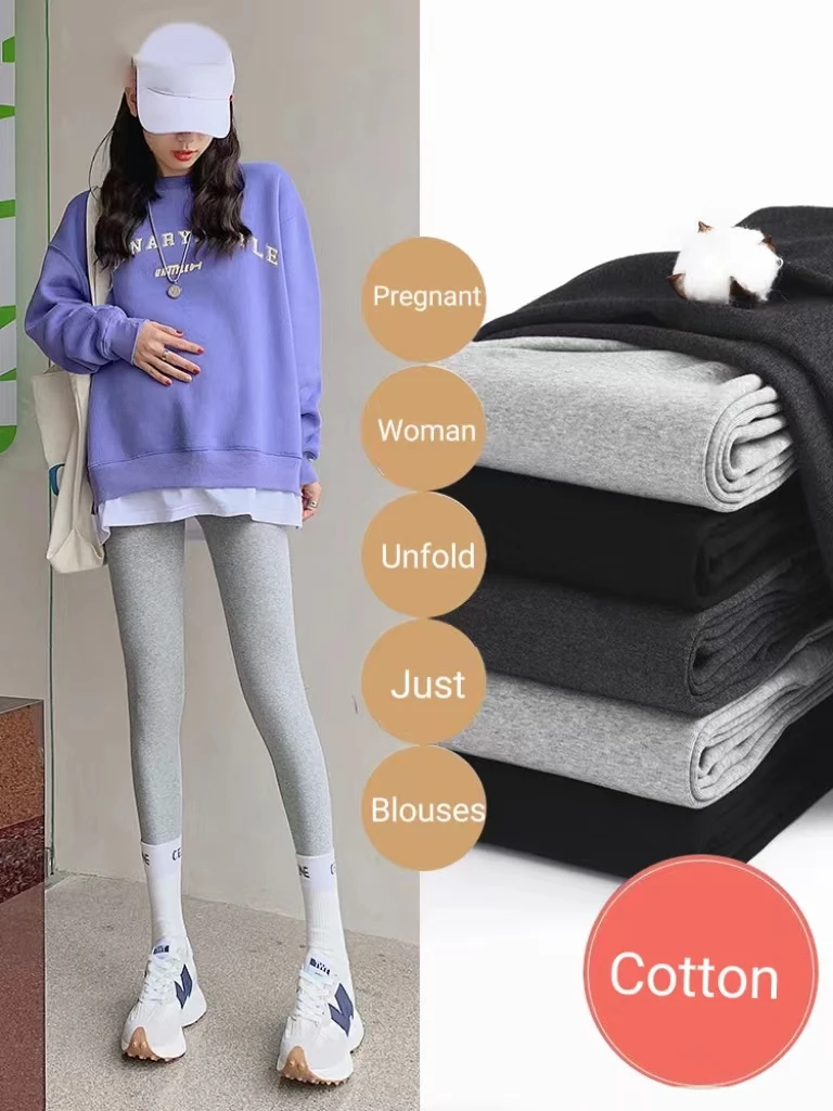 Maternity High Waist Adjustable Large Size Leggings Maternity Pants Leggings Soft Cotton Trousers Bottoms maternity leggings