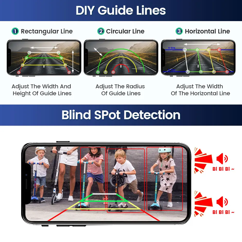 5G 와이파이 트럭 트레일러 버스 RV HD 720P 50M 무선 DVR 레코더 차량 전후방 카메라 IOS 안드로이드 야간 시야 지원