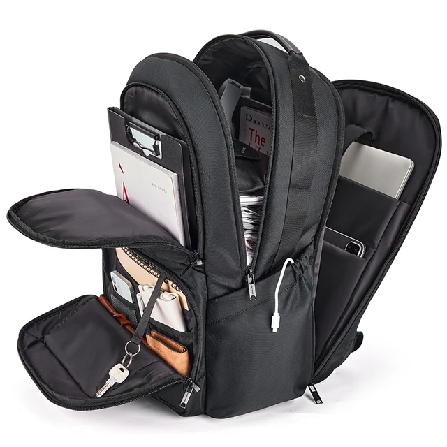 Mancro Mochila de viaje para mujer, mochila para laptop de 15.6 pulgadas  con puerto de carga USB, mochilas de trabajo de negocios impermeables