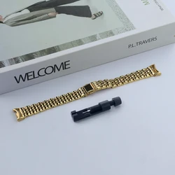 Elegant Slim Metal Bracelet for Women - Stainless Steel Watchband Accessories for Mi Band (7 Metal Gold)