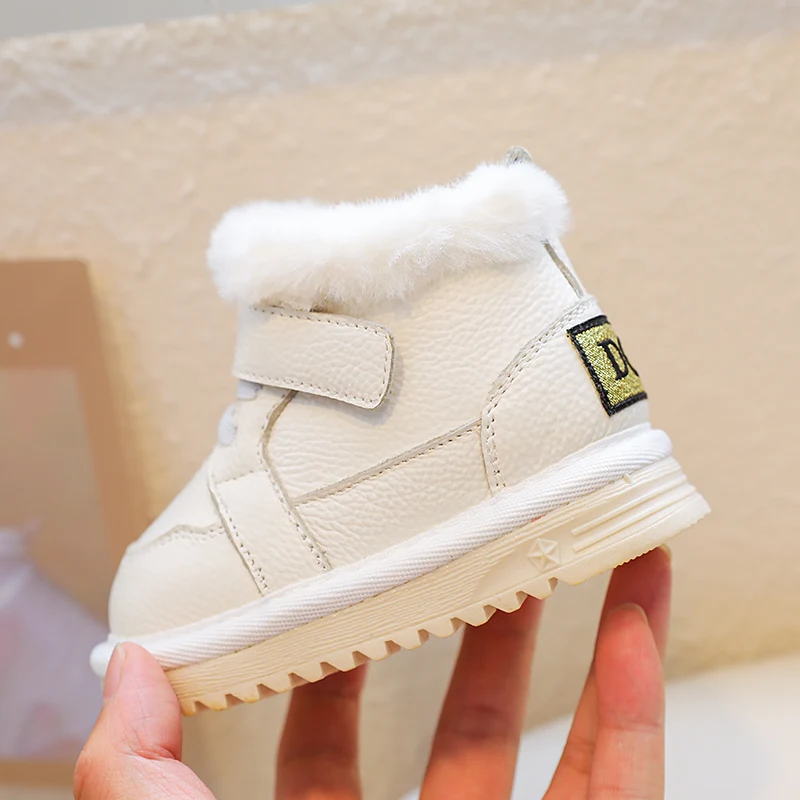 Baby Boys Snow Boots Winter Girls Ankle Boots Children Plush Cotton Shoes Non-slip Windproof Waterproof Kids Infant Shoes