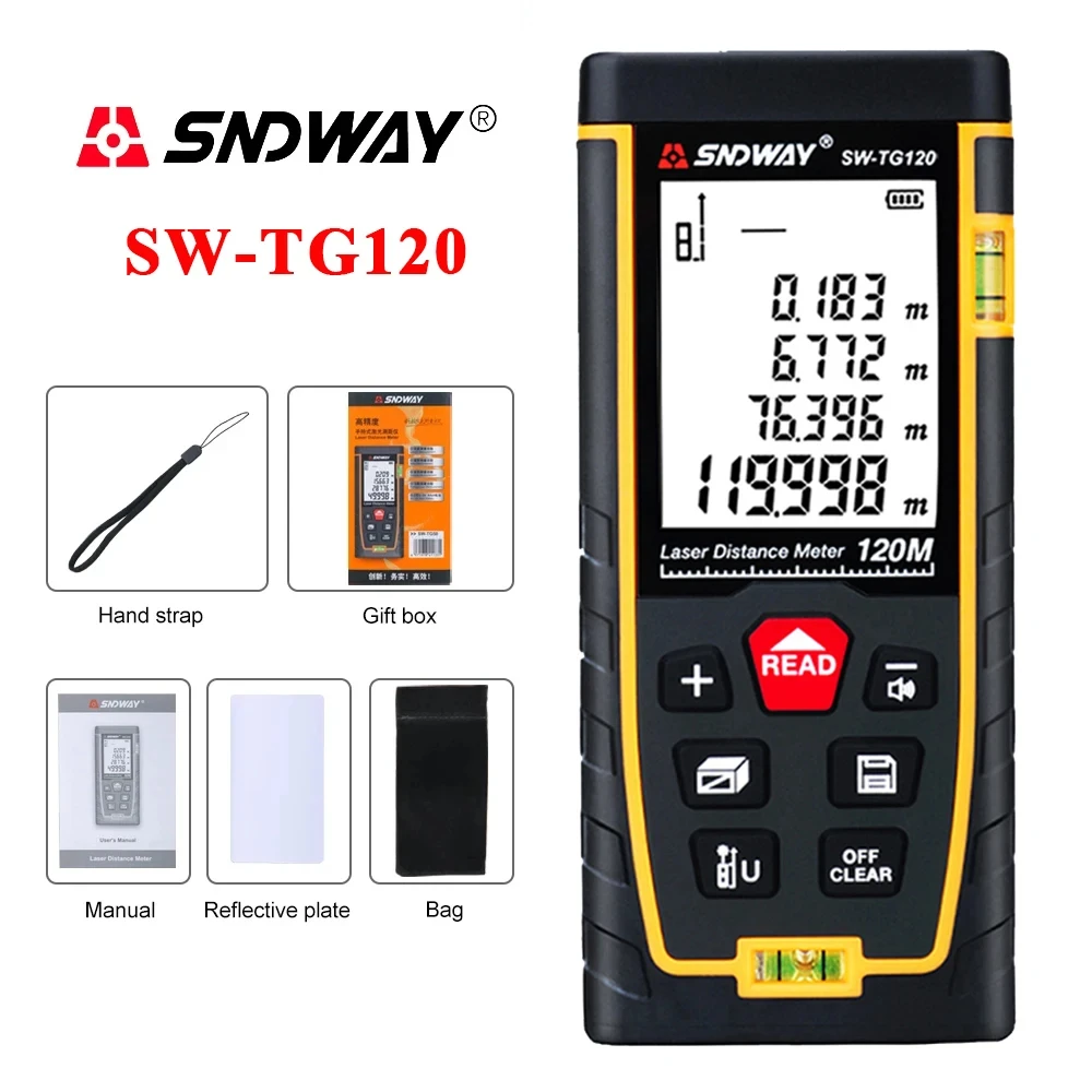 SNDWAY Laser Distance Meter Digital Rangefinder Laser Measure Tool Professional Range Finder Meter Telemeter
