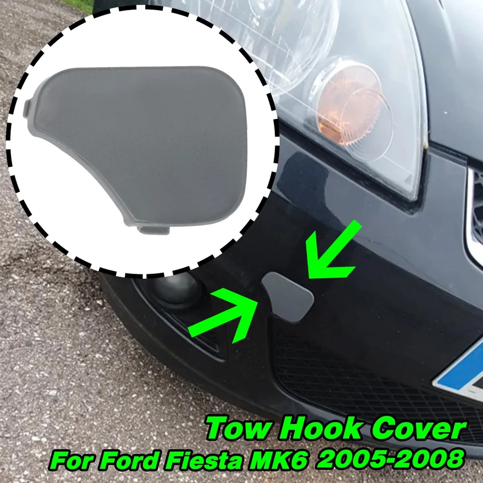 Protector De Remolque Para Parachoques Delantero Ford Fiesta 2008-2012 - 2 Piezas, Número De Referencia 1532222, Plástico Negro