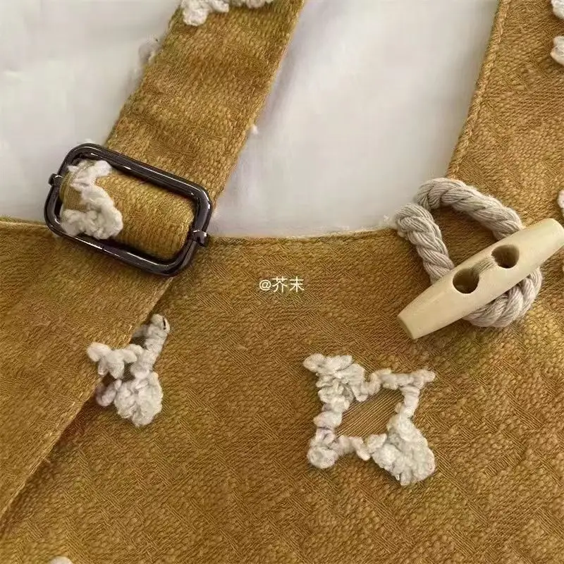 JIAERDI Harajuku Canvas Tassel Yellow Handbag Women Retro Star Large Capacity Tote Bag Ladies Artistic Casual Crossbody Bags New