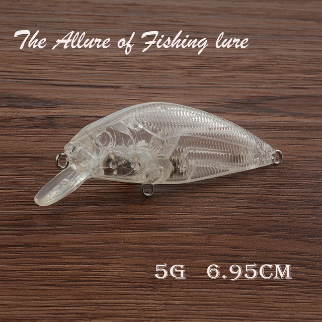 50Pcs Fishing Gear Minnow 7Cm/5g Factory Can Process Hard Bait Transparent  Embryo Plastic Fake Lure