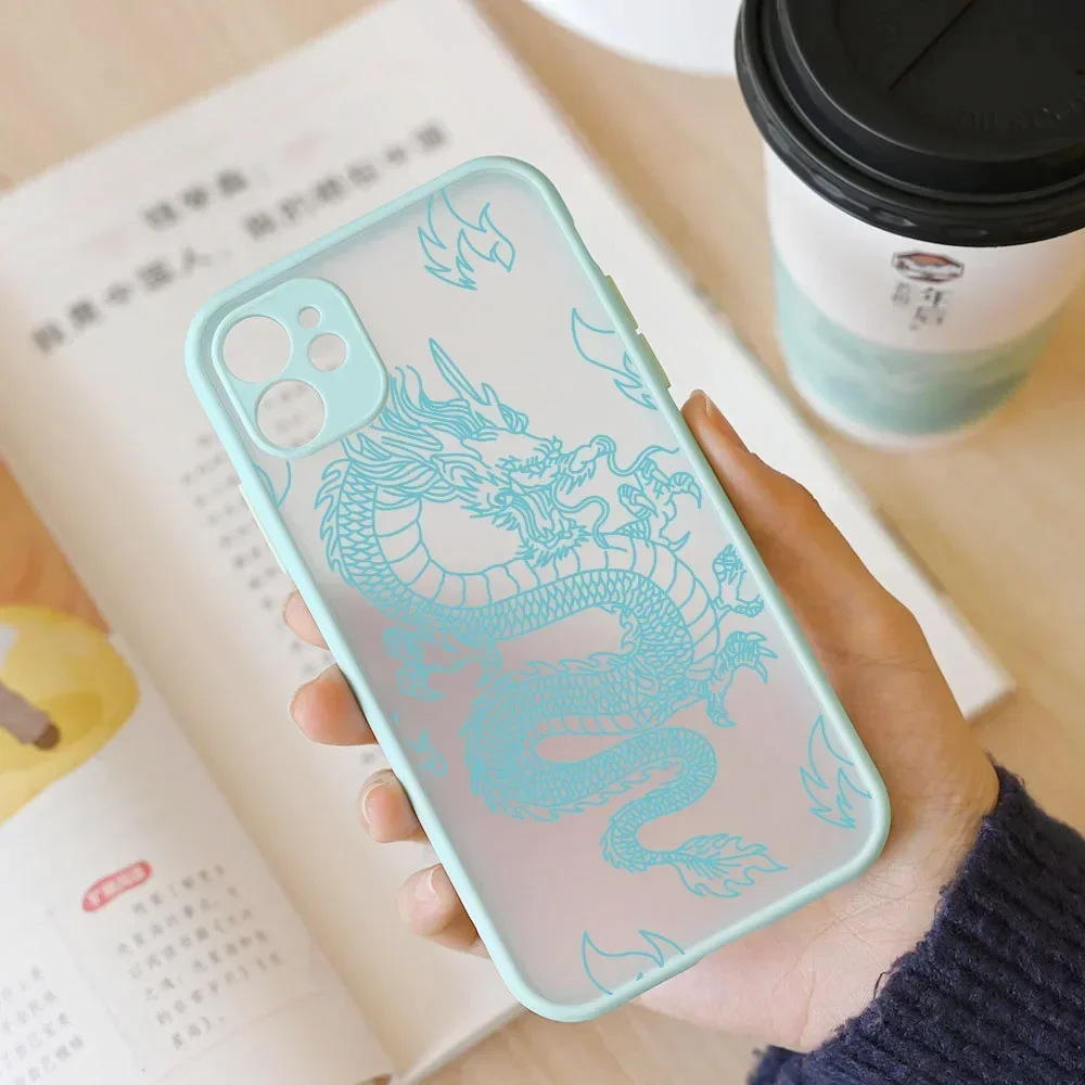 Stylish Purple Dragon Pattern Glossy Soft Silicone Phone Case Cover