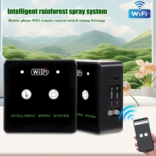 Rainforest Sprayer WiFi Control Automatic Mist Rainforest Timing Spray System Kit Irrigation Timer Reptile Sprayer Humidifier 3