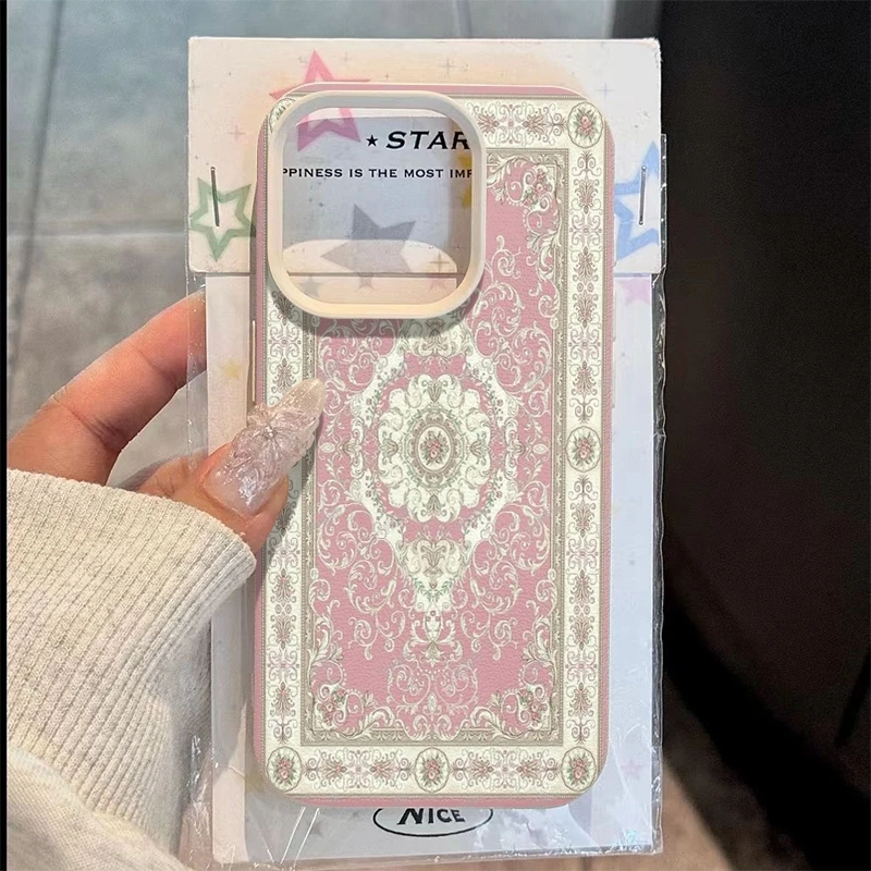 Pink Vintage European-Style Shockproof Phone Case Cover