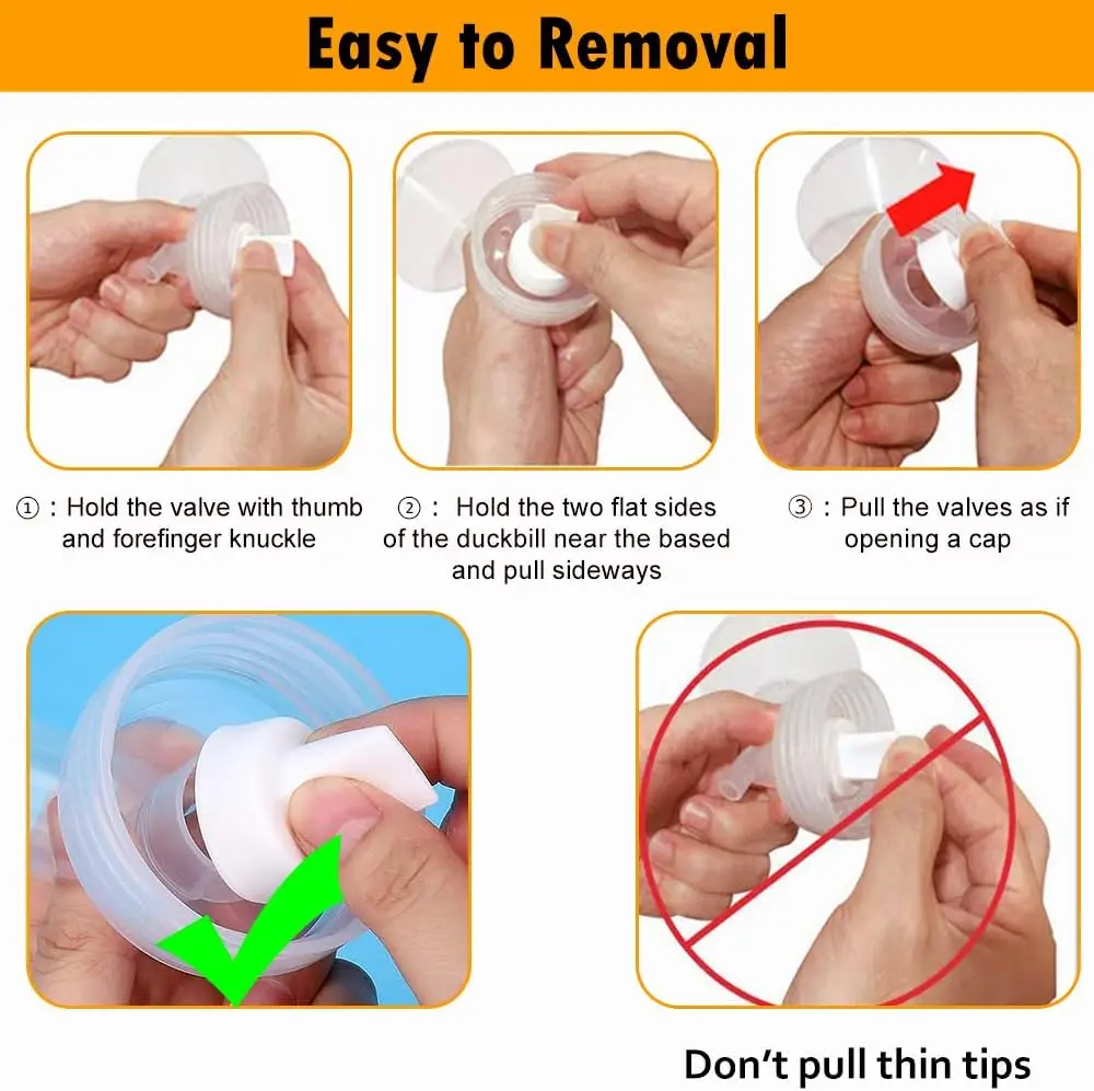 Flange and Duckbill Valve Compatible with Spectra S1/S2/9Plus Breast Pump, Spectra Pump Parts  Accessories Replacement 5