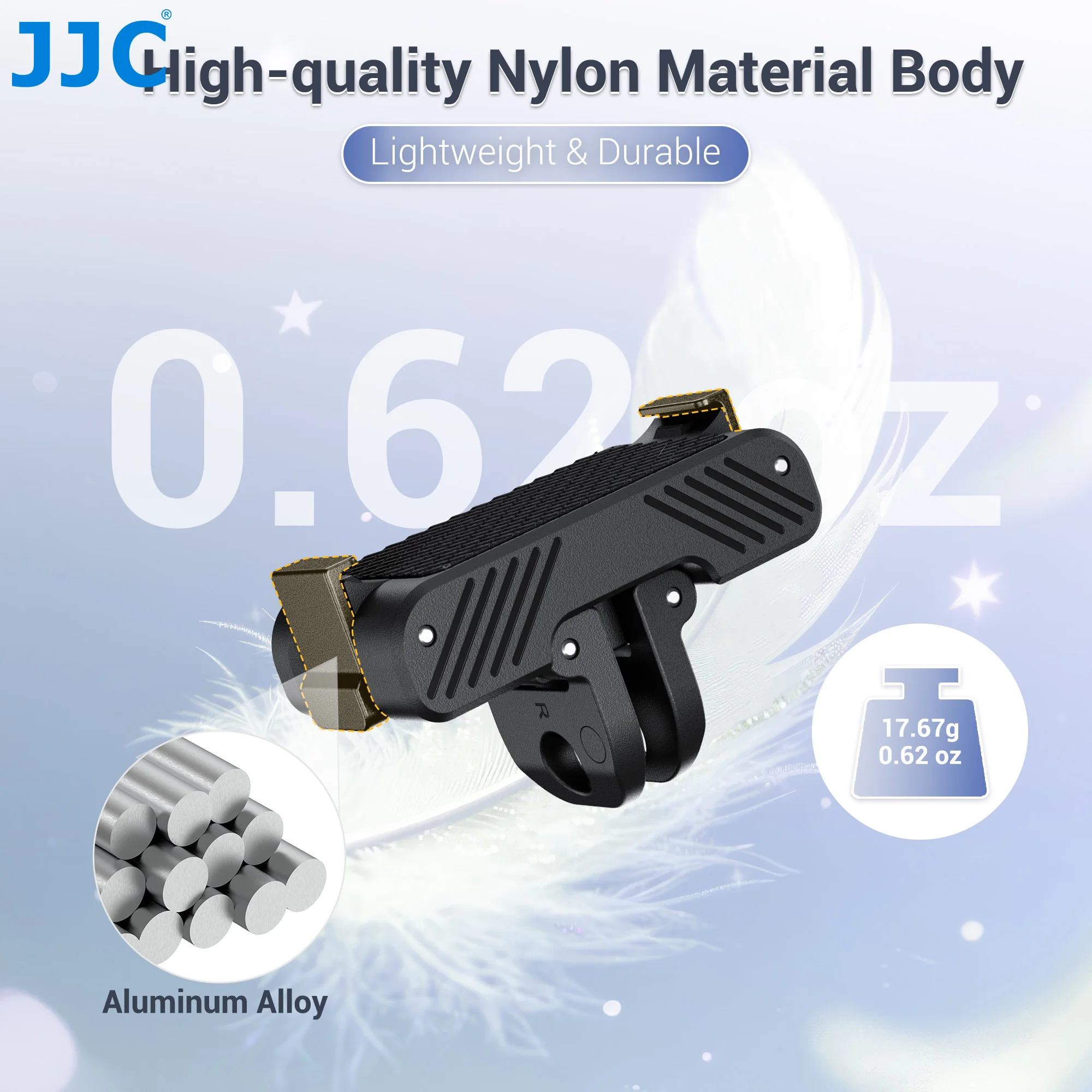 JJC 경량 마그네틱 퀵 릴리즈 어댑터 베이스 DJI 오즈모 360 액션 5 Pro 4 3 접이식 퀵 릴리즈 투 클로 마운트 베이스