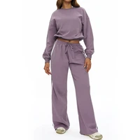 Automne/hiver femmes survêtement à capuche décontracté col rond à manches longues pull ample cordon taille haute pantalons de survêtement Fitness Yoga ensemble 3