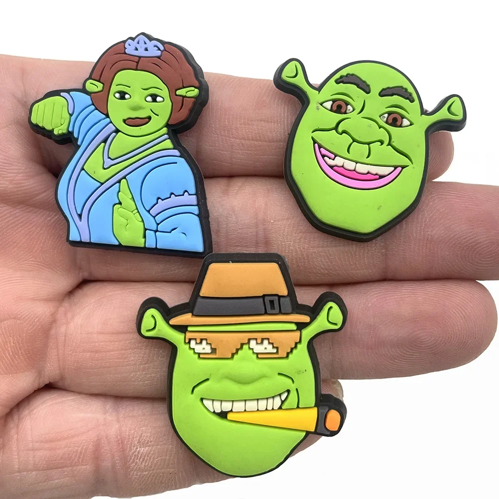 Lot De 16 Breloques Pour Chaussures Sur Le Thème Shrek - Multicolores, Résistantes à L'eau, Neuf