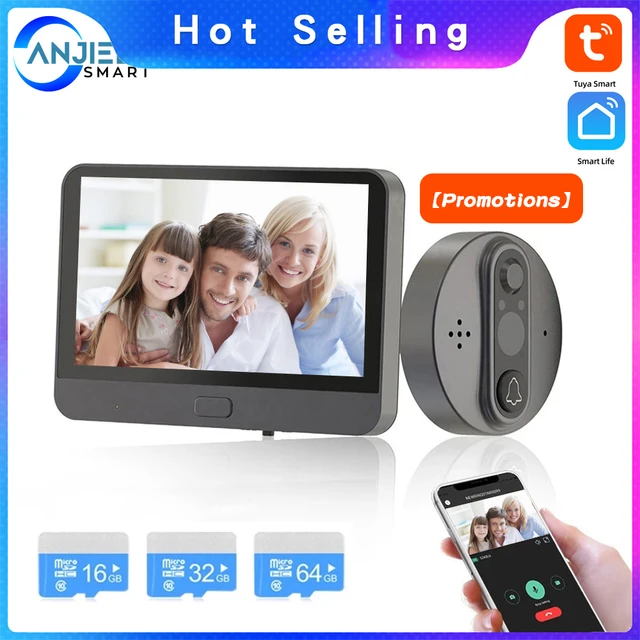 Sonnette Vidéo Sans Fil Tuya Pour Maison Connectée, Wi-fi, Batterie 1080p,  Mini Interphone Vidéo Pour Appartement Sonnette Sans Fil Sonnette Vidéo -  Sonnette - AliExpress