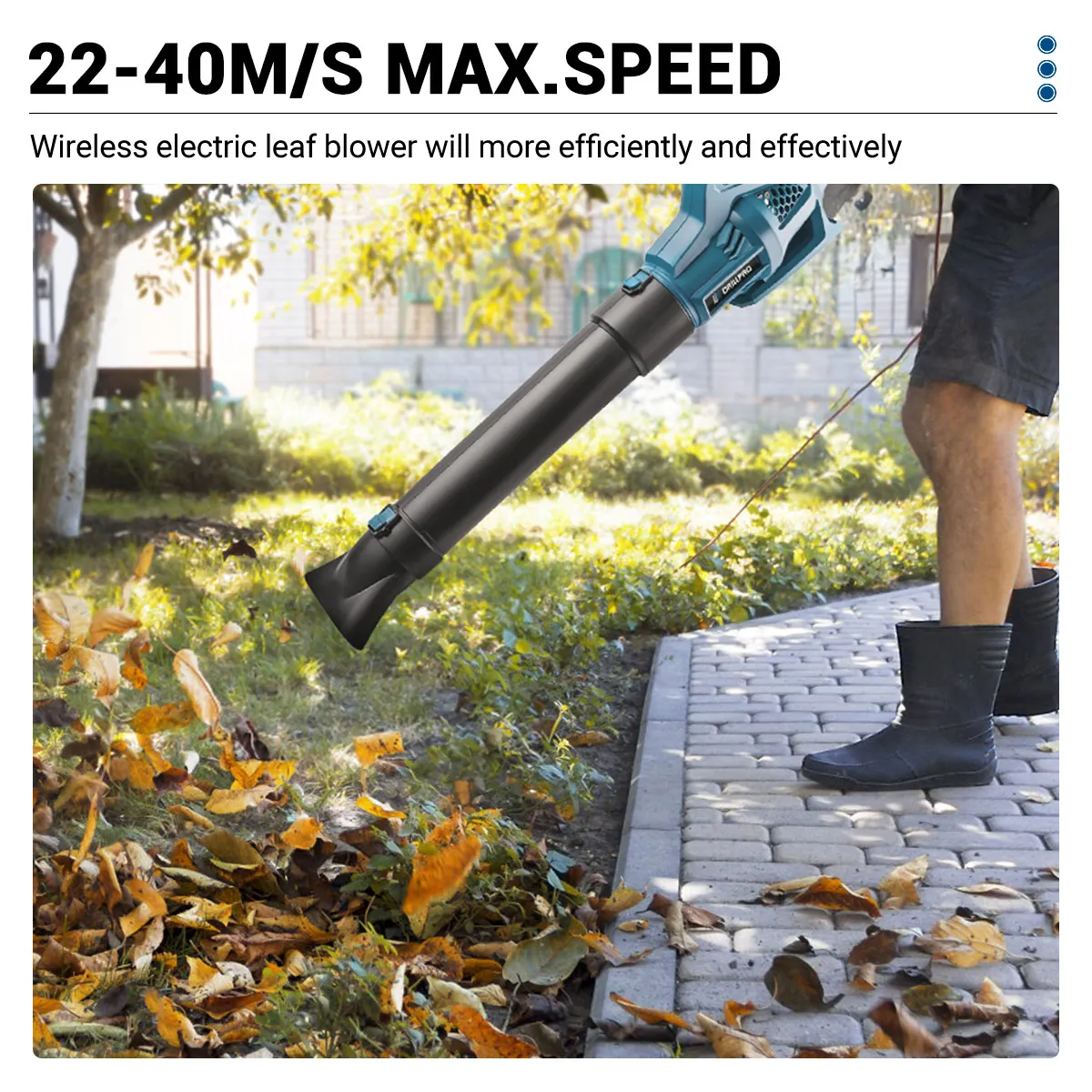 Drillpro 8000–17000 U/min, bürstenloses Luftgebläse, 6 Geschwindigkeiten, 22–40 m/s, Wind, 790 m/h, hocheffiziente Wärmeableitung, leicht, ergonomisch – Detail 6