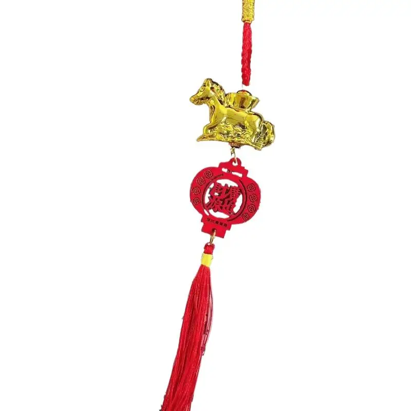 Chinese Zodiac Horse Lucky Pendant Car Hanging Ornament Chinese Spring Festival Wall Hanging Ornaments Accessories Gifts