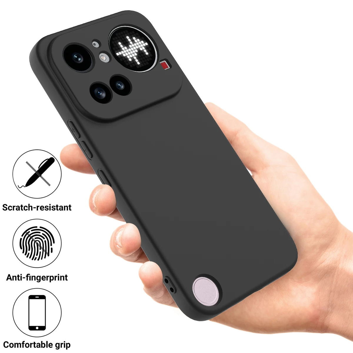 Sleek Matte Bare Silicone Shockproof Case - Ultra-Thin Fashion Cover