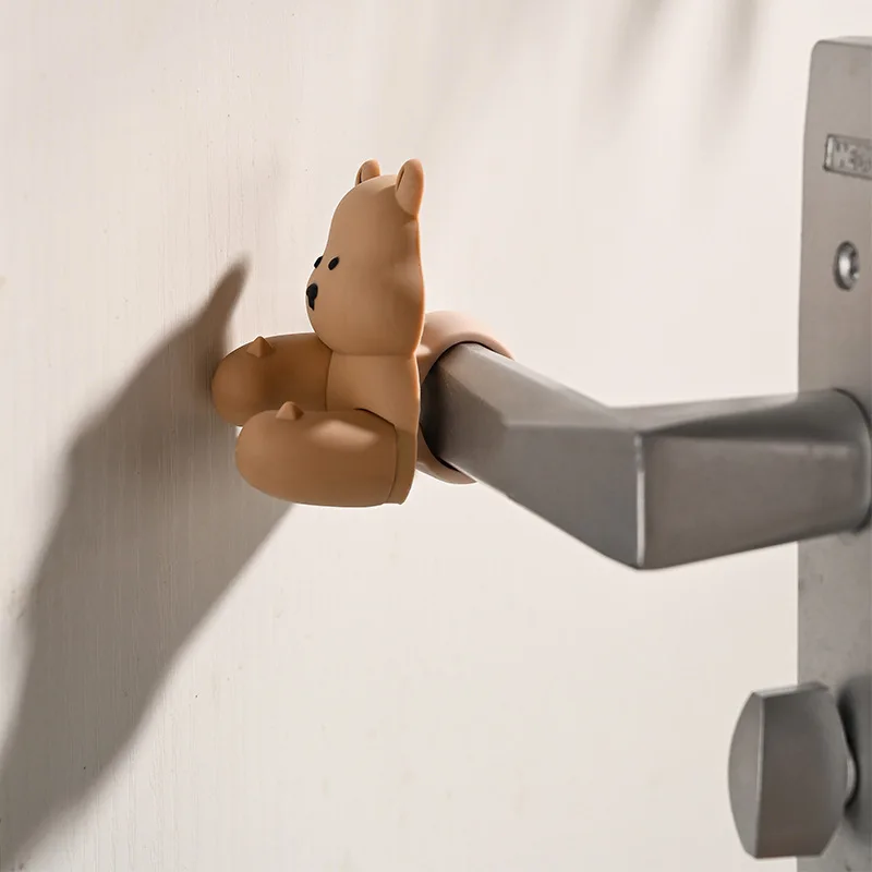 Creative Silicone Duck Anti-collision Door Stopper 3D Cute Bear Rabbit Door Handle Protective Cover Bedroom Home Stopper