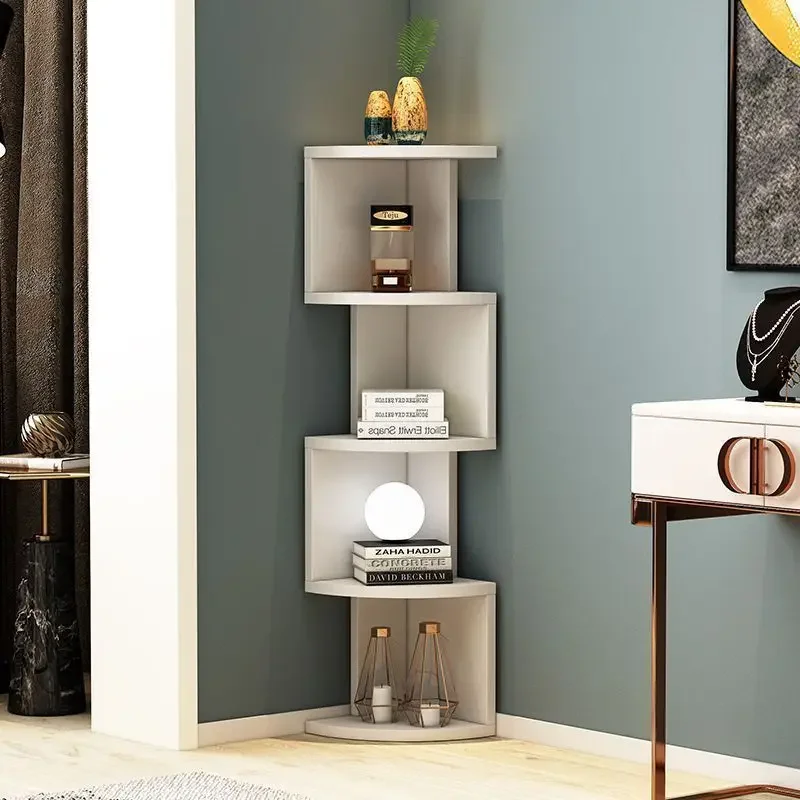 Bedroom Study Corner Simple Floor Creative Triangle Corner Multi-layer Shelf Home Living Room Bookshelf Bookcase Book Storage