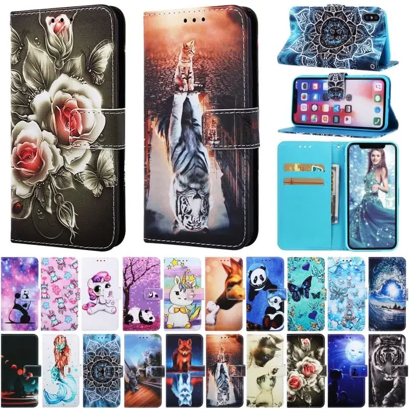 

Cute Mandala Flip Phone Case For Samsung Galaxy A11 A12 A13 A14 A15 A20 A20E A21 A21S A22 5G Wallet Card Slot Protect Cover D03D
