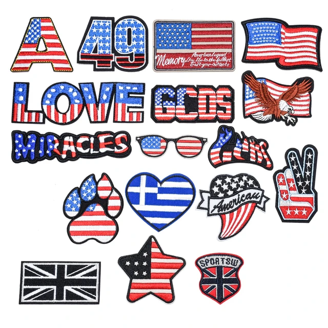 Patches Sticker American Flag  American Flag Iron Patches - Flag  Embroidery Patch - Aliexpress