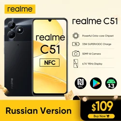 Russian Version realme C51 50MP AI Camera 33W SUPERVOOC Charge 6.74