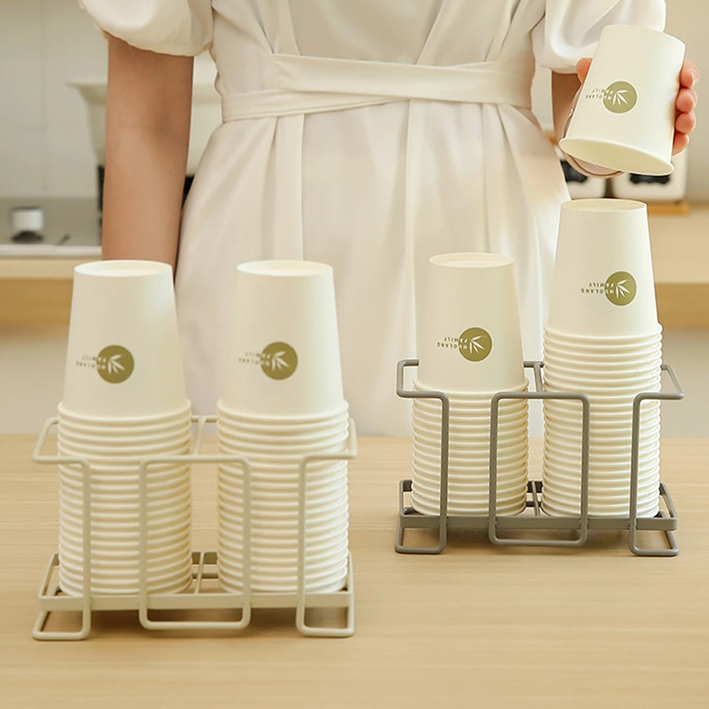 Multipurpose Paper Cup Holder Desktop Disposable Cups Organizer Dispenser  Durable Mini Tea Bags Coffee Pods Storage Organizer