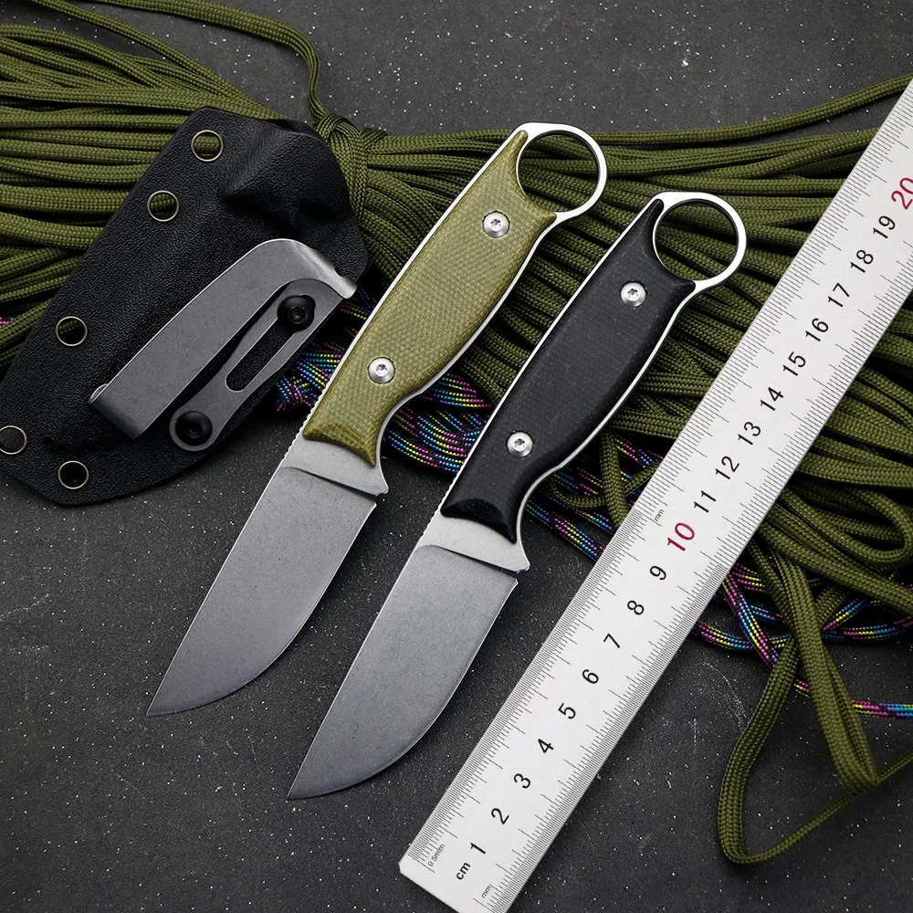 

Новинка XS D2 стальное лезвие со встроенной ручкой из льняного волокна маленький прямой нож Походный нож для фруктов тактический инструмент для повседневного использования