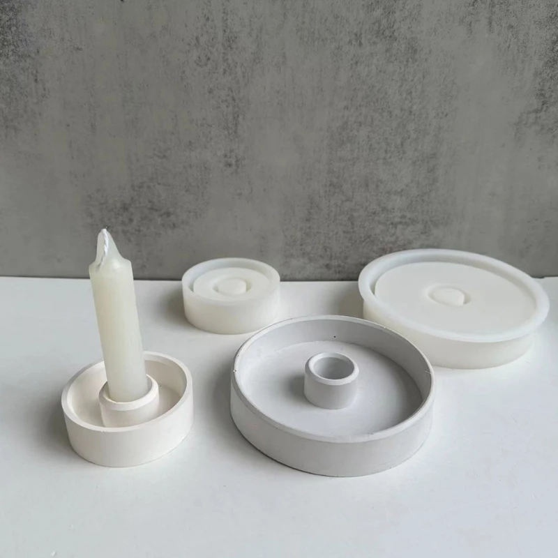 

DIY Silicone Candlestick Mold Handmade Crystal Big Small Round Candle Holder Cup