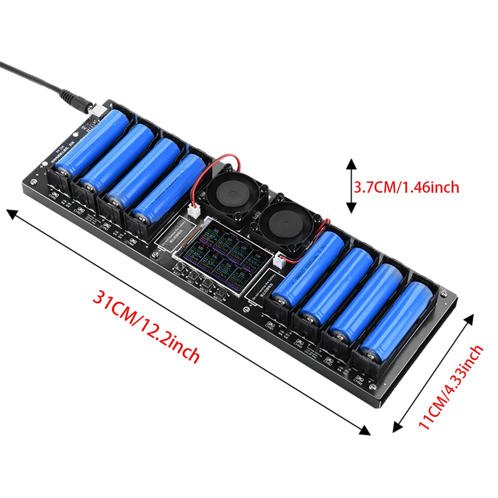18650 Lithium Battery Capacity Tester Module 8 Channel Battery Tester Type-C MAh MWh Digital Battery Power Detector Module 6
