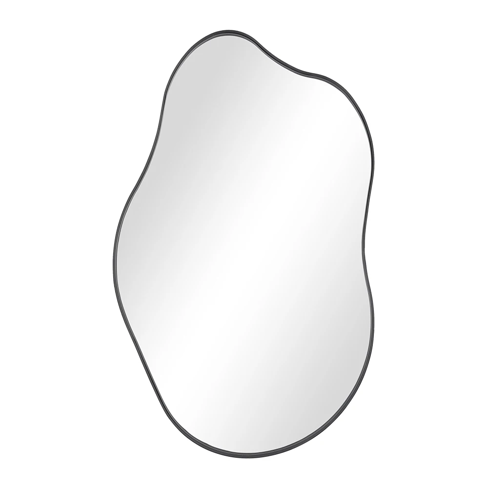 【Lifeideas】Irregular Wall Mirror Asymmetrical Wall Mirror Black Frame Wall Mirror for Living Room Bathroom Entrance Bed