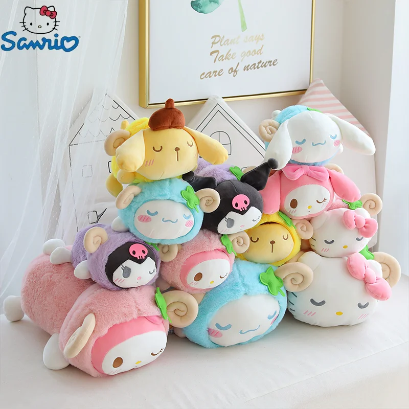 

Подушка Sanrio в положении лежа, плюшевая кукла Kuromi My Melody из ПП хлопка, супермягкая Подушка для сна, украшение для дивана, подарок на день рождения