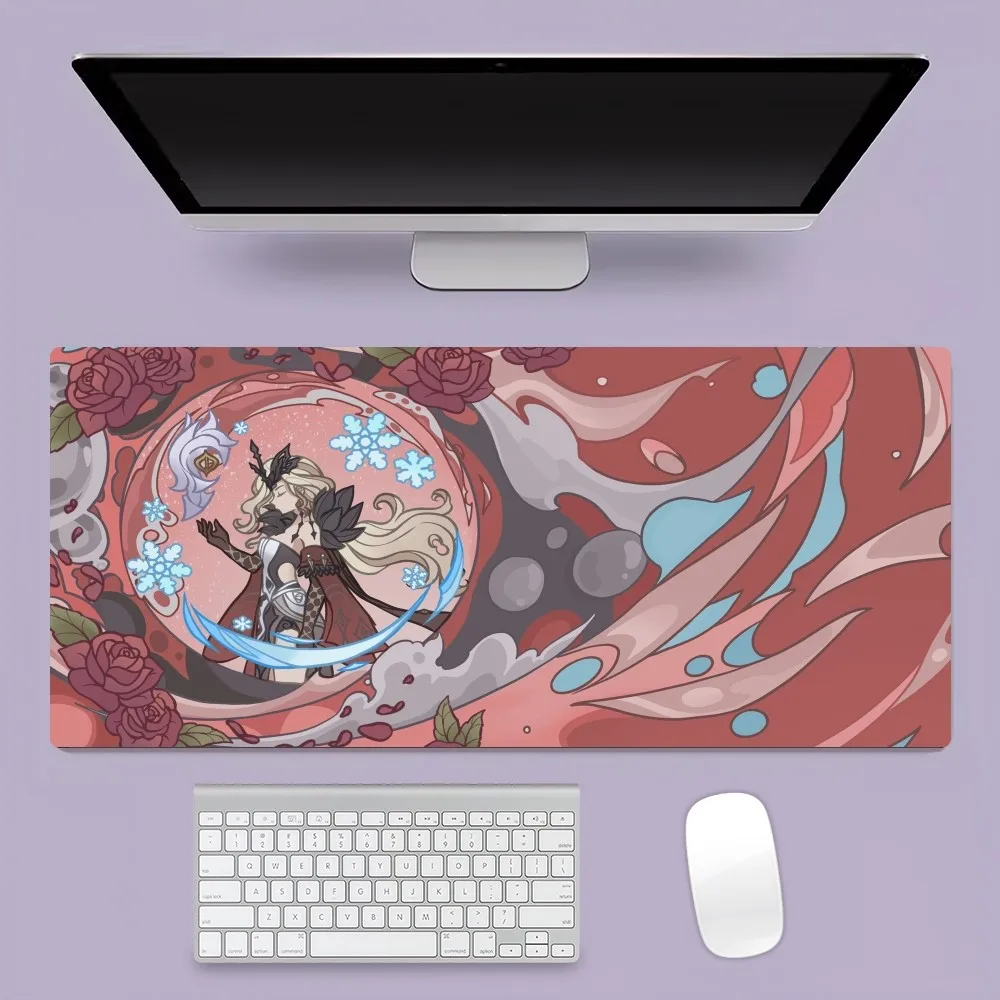 Genshin Impact Chiori Navia Caspar Mousepad Office Large Mouse Mat Keyboard Mats Rubber PC Computer Game Big Anti-slip Mice Mat 4
