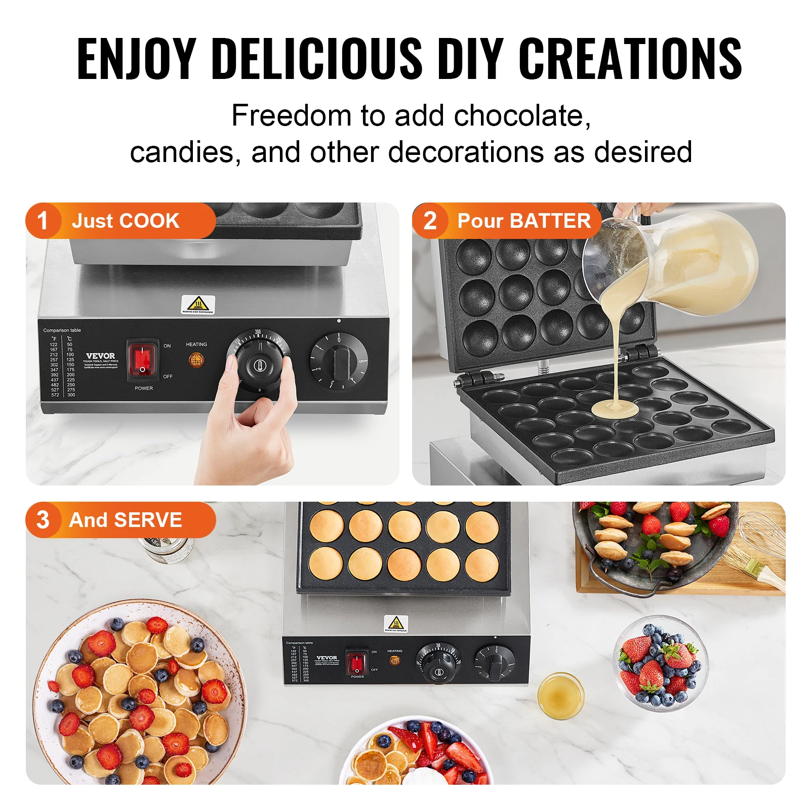 SucceBuy Electric Waffle Maker 25PCS Mini Dutch Pancake Maker Dorayaki Machine Waffreras Kitchen Home Appliance Snack Gaufriers 6