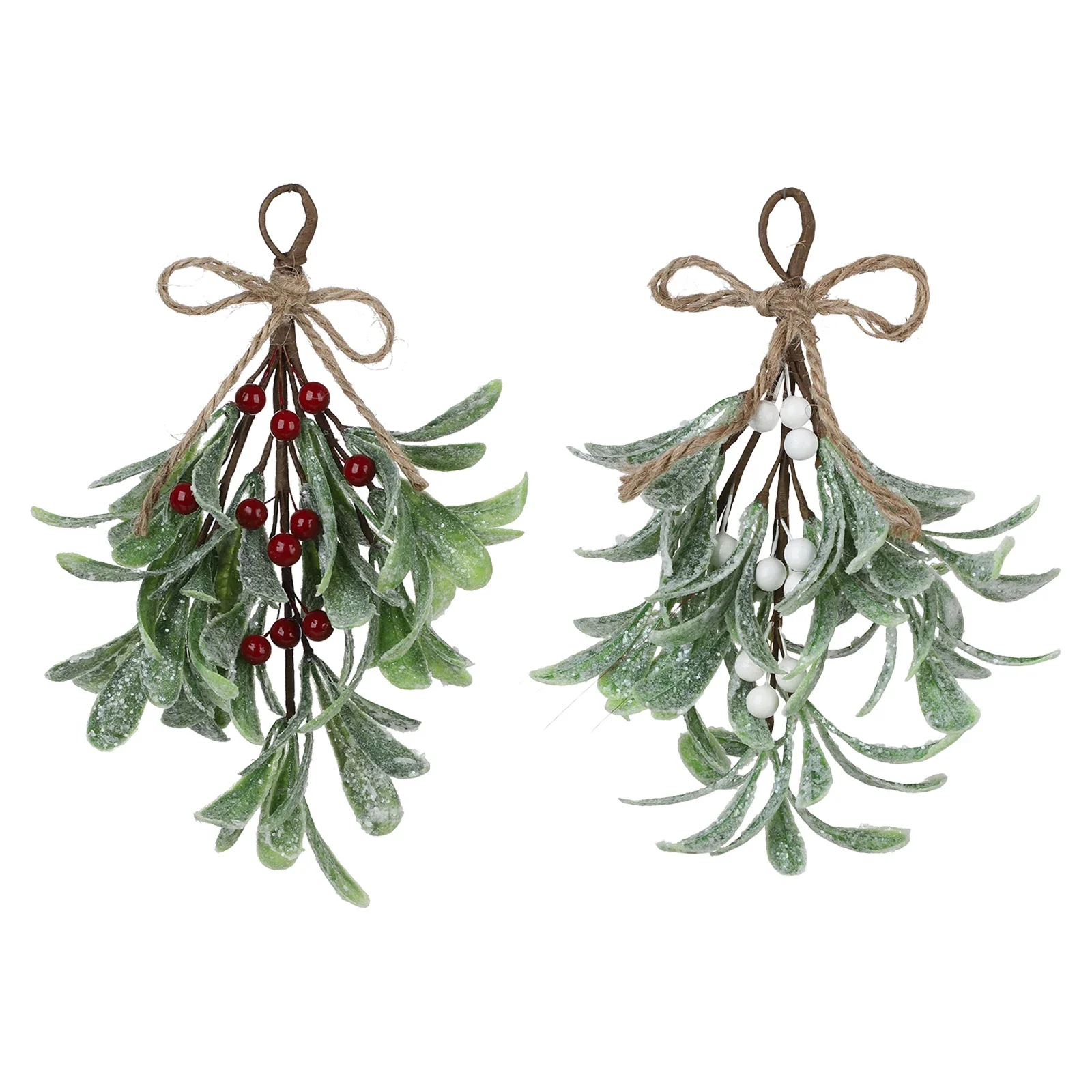 23cm Artificial Mistletoe Branch Fake Red White Decorative Flower Bouquet Holiday Home Christmas Party Hanging Decorations