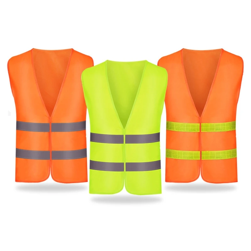 High Visibility Vest Waistcoat Safety with Reflective Strips Construction Vest for Men Women Universal Size