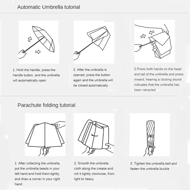 Outdoor Automatic Sunshade Umbrella Rain Or Shine Dual-use Umbrella Three-fold Folding