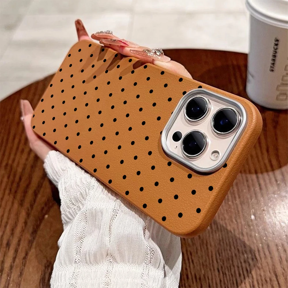 Elegant Black Polka Dot Shockproof Silicone Phone Case