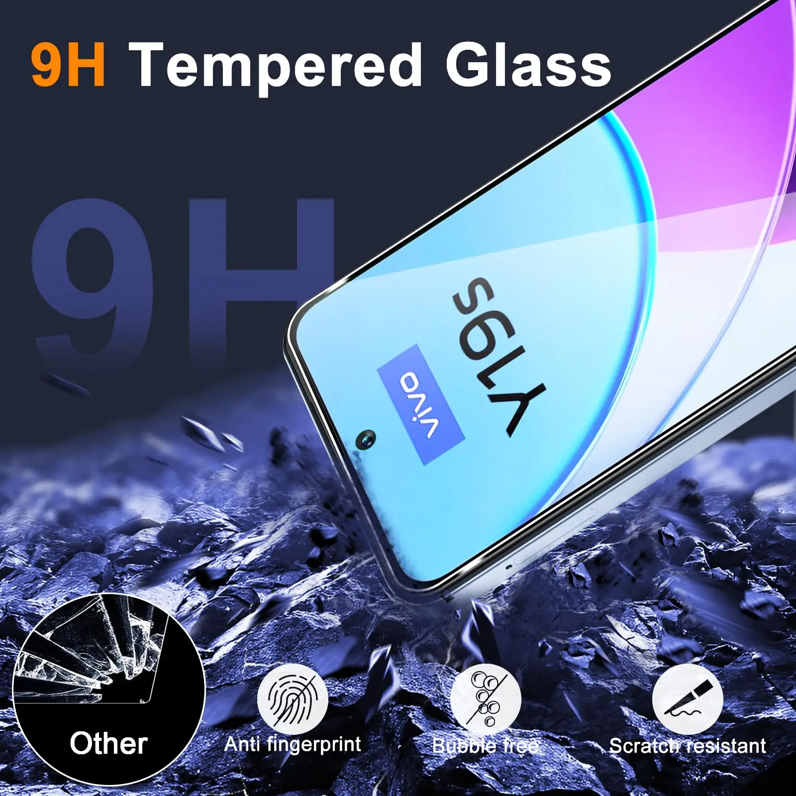 VIVO Y19s HD Crystal Tempered Glass Screen Protector - Premium 9H Anti-Scratch, Case-Friendly Design