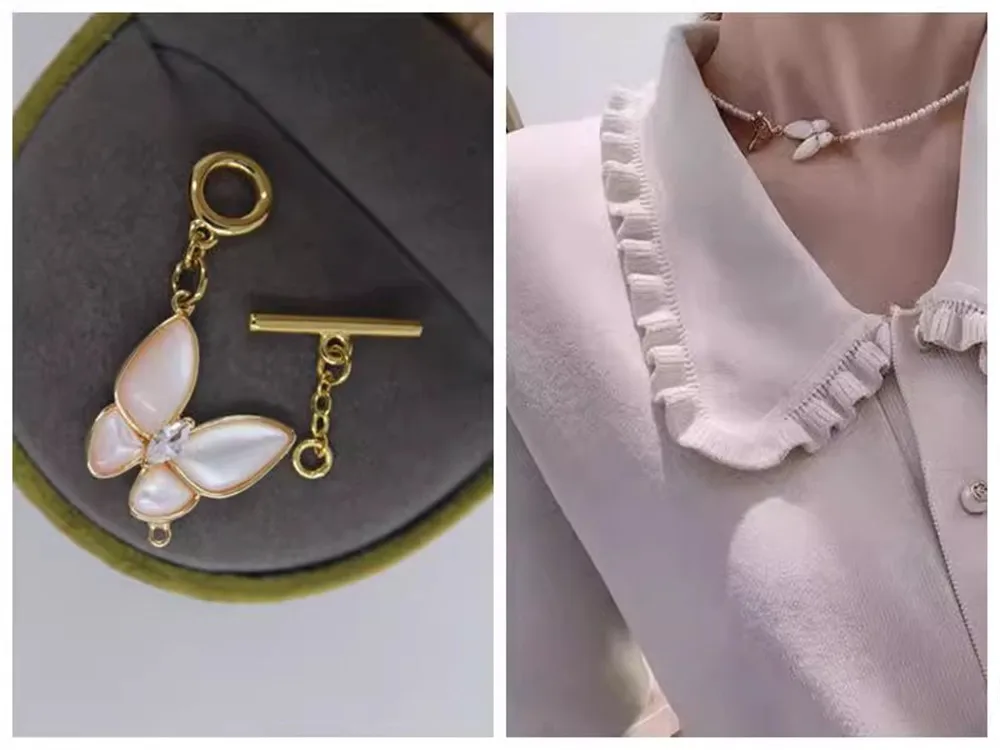 

Аксессуары «сделай сам», натуральная ракушка, полированное украшение для банта, маленькая Пряжка из жемчуга, нефрита, ожерелья, браслета, пряжка с замком V066