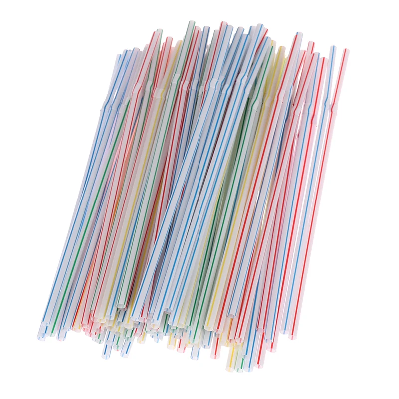 Drinking Straws,Cocktail Accessories,Straw Accessories 100pcs Disposable Flexible Plastic Straws