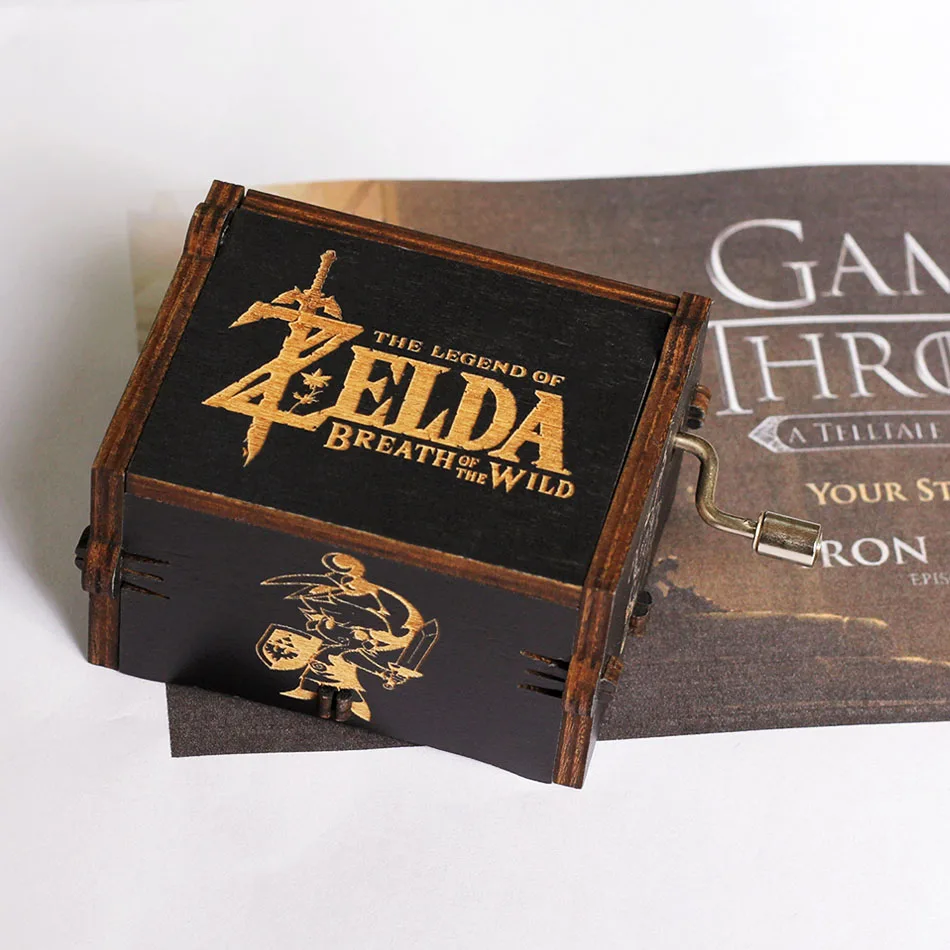 ==Neue Anime The Legend of Zelda DIY kreative hölzerne Spieluhr Qualität Handkurbel Musik Sky City Collection Hobby Spielzeug Bestes Geschenk