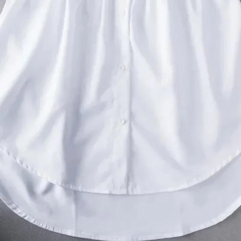 S-3XL Women Fake Shirt Hem Detachable Underskirt Irregular Skirt Tail Blouse Hem Extender Mini Skirt Layered Inner Layer