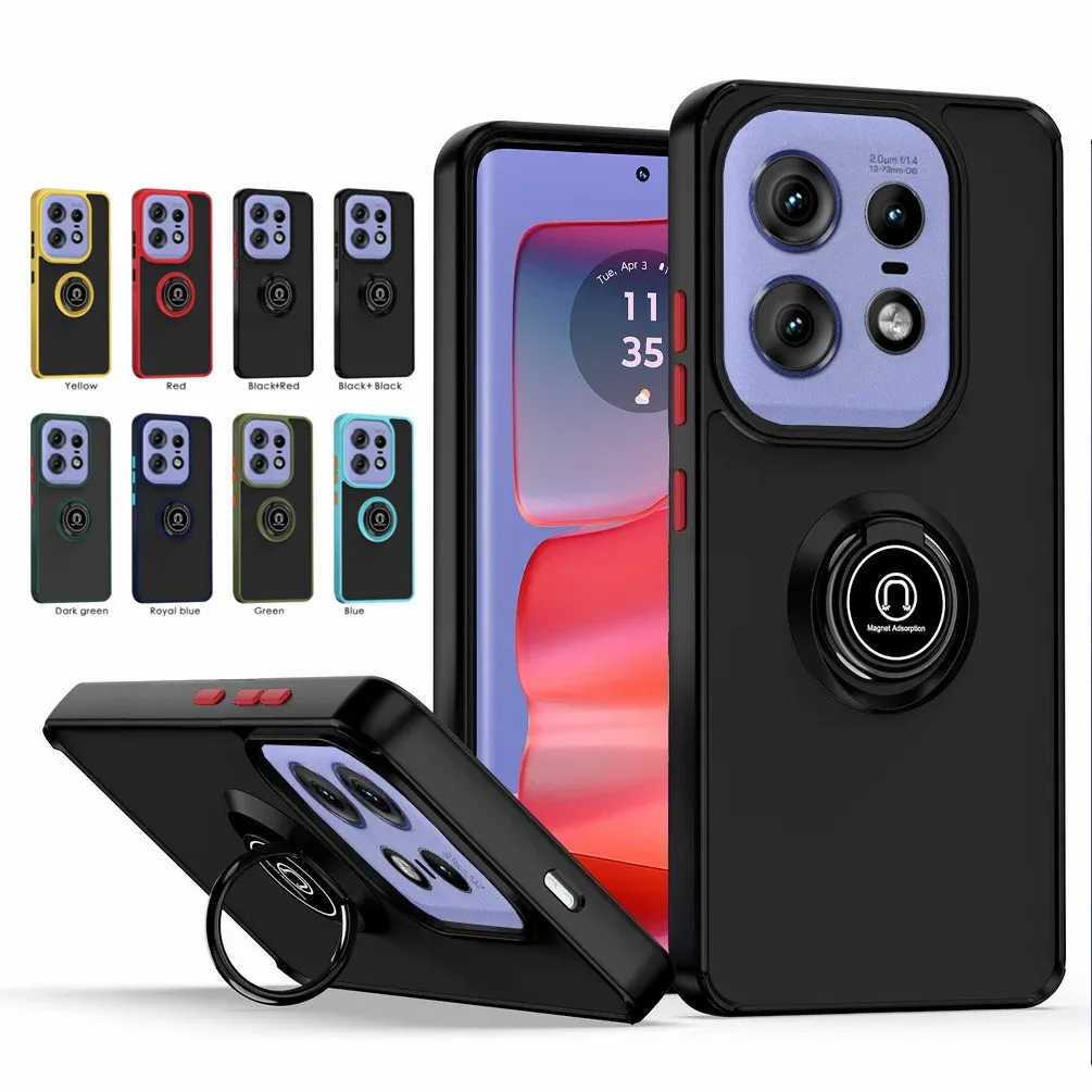 Durable Armor Matte Case with Magnetic Ring Holder Stand – Shockproof Protection