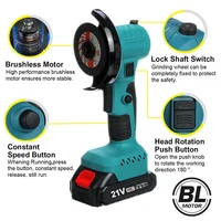 21V Brushless Mini Electric Angle Grinder Rechargeable Angle Grinder 180° Rotation Polishing Machine for Makita 18v Tools 2