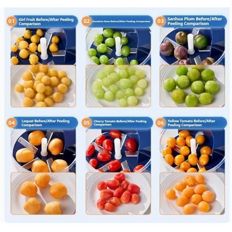 Electric Grape Peeler Machine for Berries and Fruits